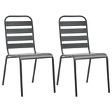 vidaXL Tuinstoelen 4 st gelat ontwerp staal donkergrijs