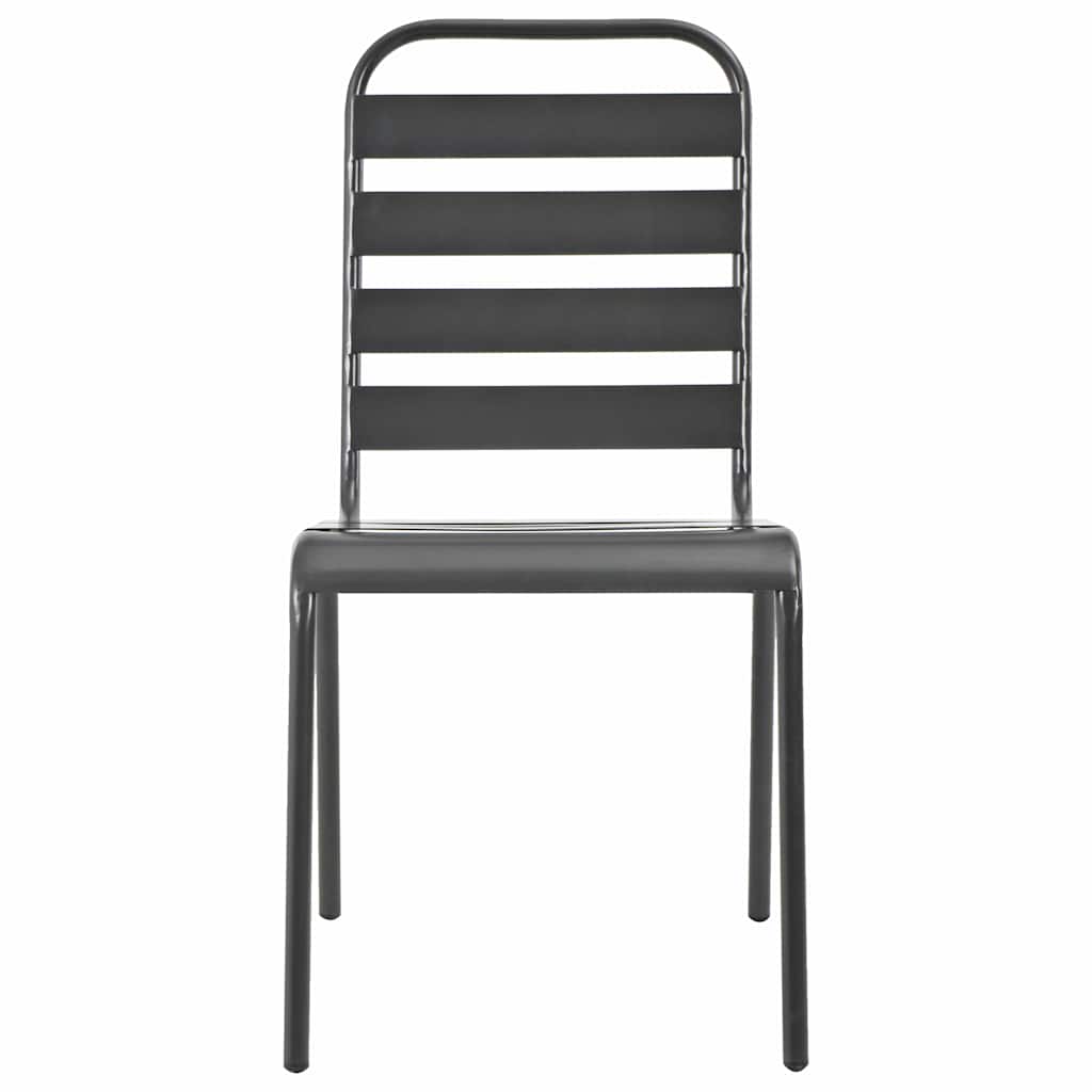vidaXL Tuinstoelen 4 st gelat ontwerp staal donkergrijs