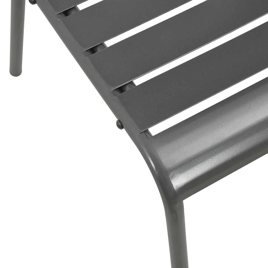 vidaXL Tuinstoelen 4 st gelat ontwerp staal donkergrijs