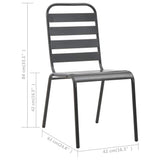 vidaXL Tuinstoelen 4 st gelat ontwerp staal donkergrijs