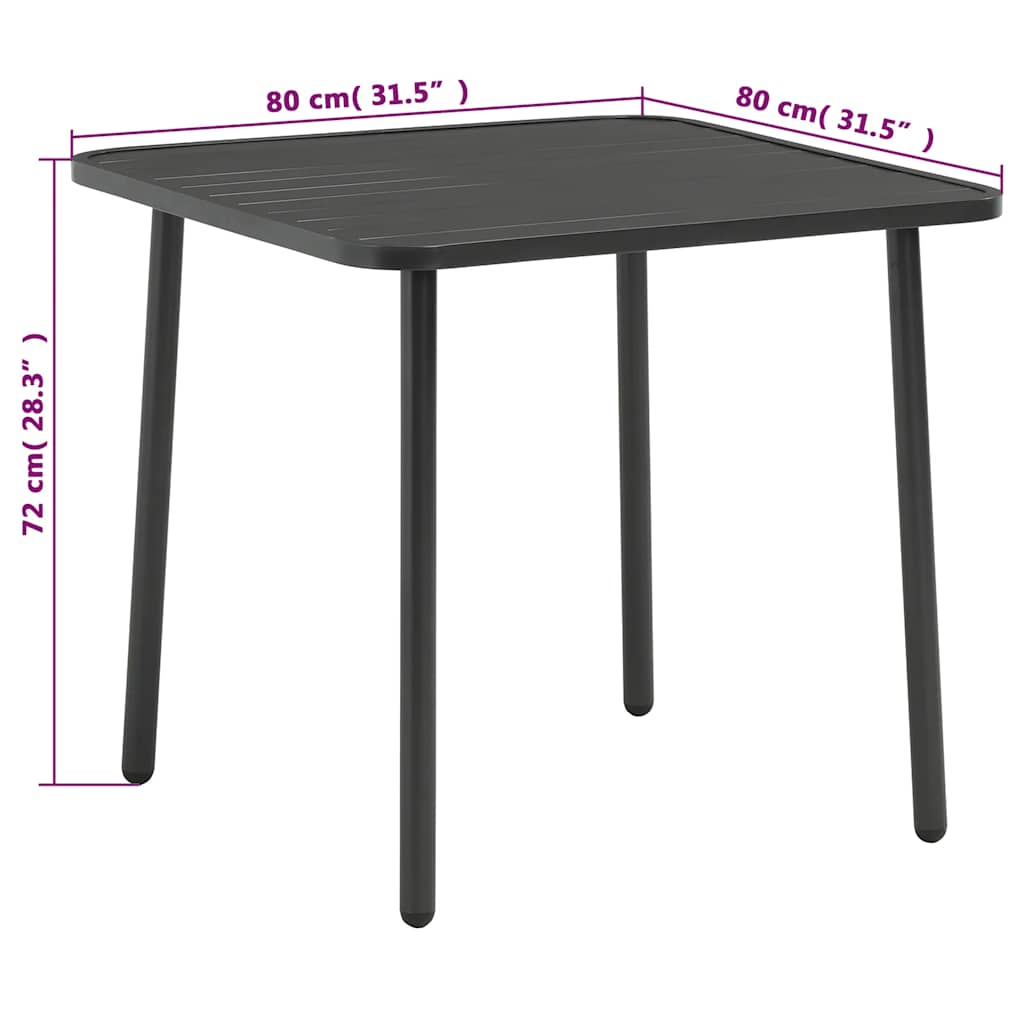 vidaXL 3-delige Bistroset staal donkergrijs