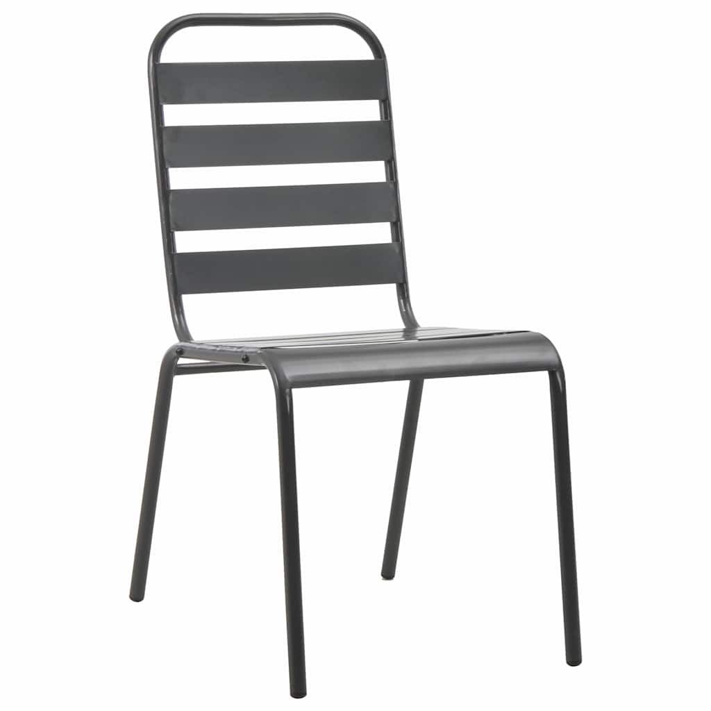 vidaXL 3-delige Bistroset staal donkergrijs