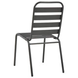 vidaXL 3-delige Bistroset staal donkergrijs
