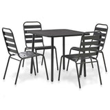 vidaXL 3-delige Bistroset staal donkergrijs