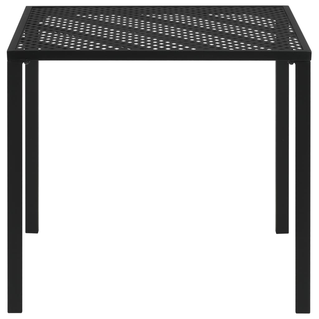 vidaXL Tuintafel 80x80x72 cm staal zwart