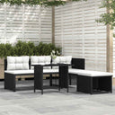 vidaXL 4-Piece Garden Lounge Set with Cushions Poly Rattan Grey
