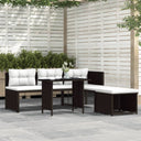 vidaXL 4-Piece Garden Lounge Set with Cushions Poly Rattan Grey