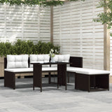 vidaXL 4-Piece Garden Lounge Set with Cushions Poly Rattan Grey