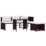 vidaXL 4-Piece Garden Lounge Set with Cushions Poly Rattan Grey