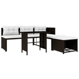vidaXL 4-Piece Garden Lounge Set with Cushions Poly Rattan Grey
