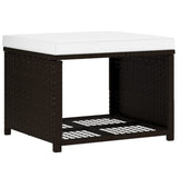 vidaXL 4-Piece Garden Lounge Set with Cushions Poly Rattan Grey