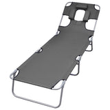 vidaXL Foldable Sun Lounger with Pillow Steel Turquoise
