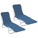 vidaXL Foldable Sun Loungers 2 pcs Steel and Fabric Green