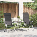 vidaXL Camping Chairs 58x69x111 cm Aluminium Grey 2 pcs