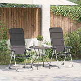vidaXL Camping Chairs 58x69x111 cm Aluminium Grey 2 pcs