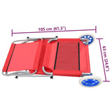 vidaXL Foldable Sun Lounger with Canopy and Wheels Steel Blue