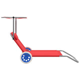 vidaXL Foldable Sun Lounger with Canopy and Wheels Steel Blue