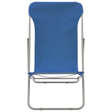 vidaXL Strandstoelen inklapbaar 2 st staal en oxford stof blauw