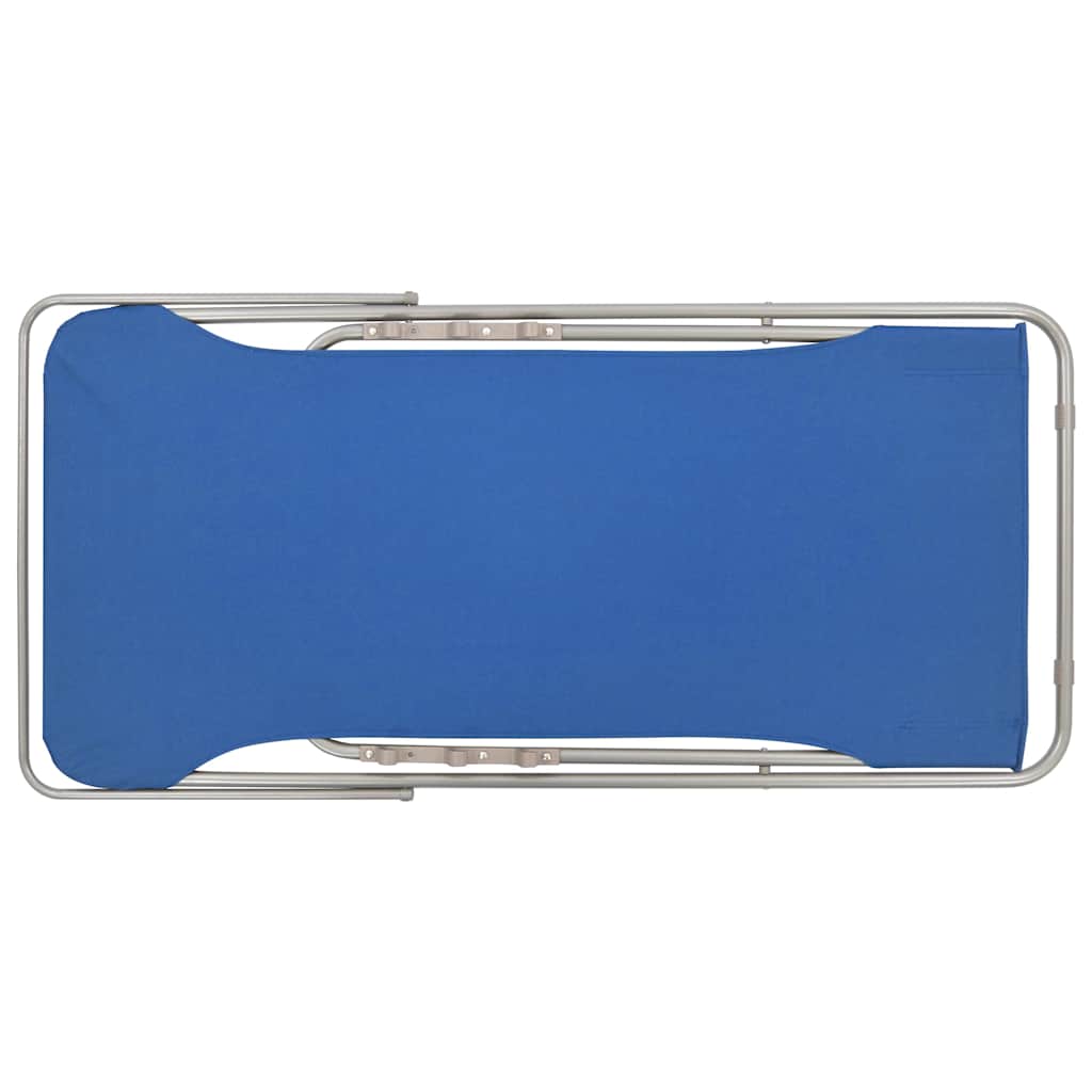 vidaXL Strandstoelen inklapbaar 2 st staal en oxford stof blauw