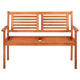 vidaXL Two-Seater Garden Bench 120 cm Solid Eucalyptus Wood