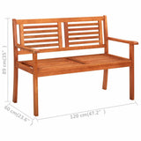 vidaXL Two-Seater Garden Bench 120 cm Solid Eucalyptus Wood