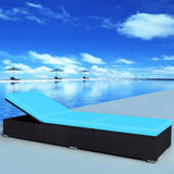 vidaXL Ligbed met kussen poly rattan bruin