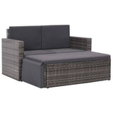 vidaXL 2-delige Loungeset met kussens poly rattan bruin