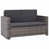 vidaXL 2-delige Loungeset met kussens poly rattan bruin