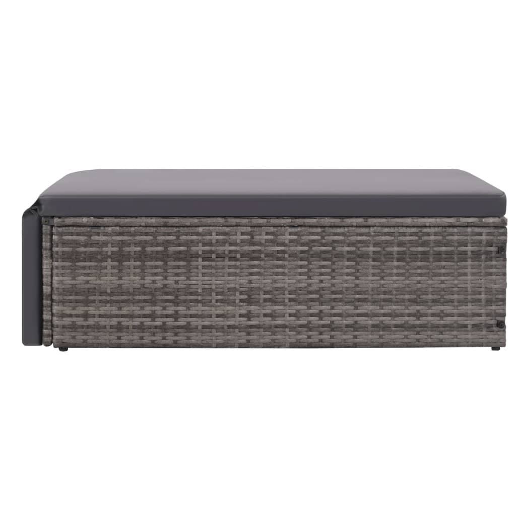 vidaXL 2-delige Loungeset met kussens poly rattan bruin
