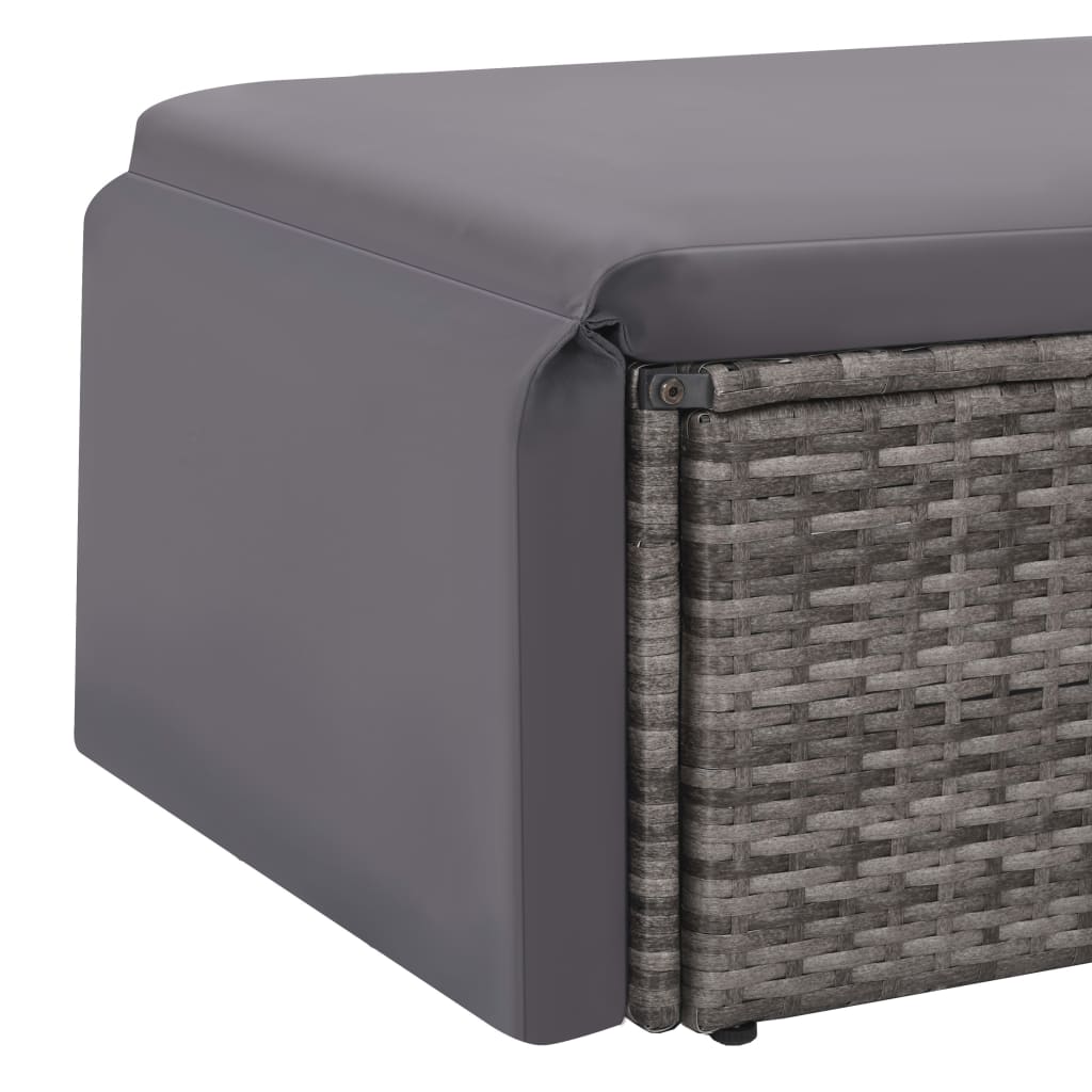 vidaXL 2-delige Loungeset met kussens poly rattan bruin