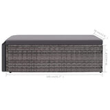 vidaXL 2-delige Loungeset met kussens poly rattan bruin