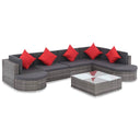 vidaXL 8-delige Loungeset met kussens poly rattan bruin