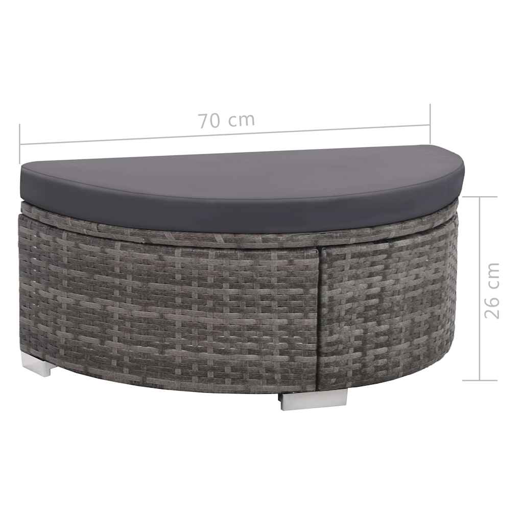vidaXL 8-delige Loungeset met kussens poly rattan bruin