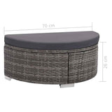 vidaXL 8-delige Loungeset met kussens poly rattan bruin