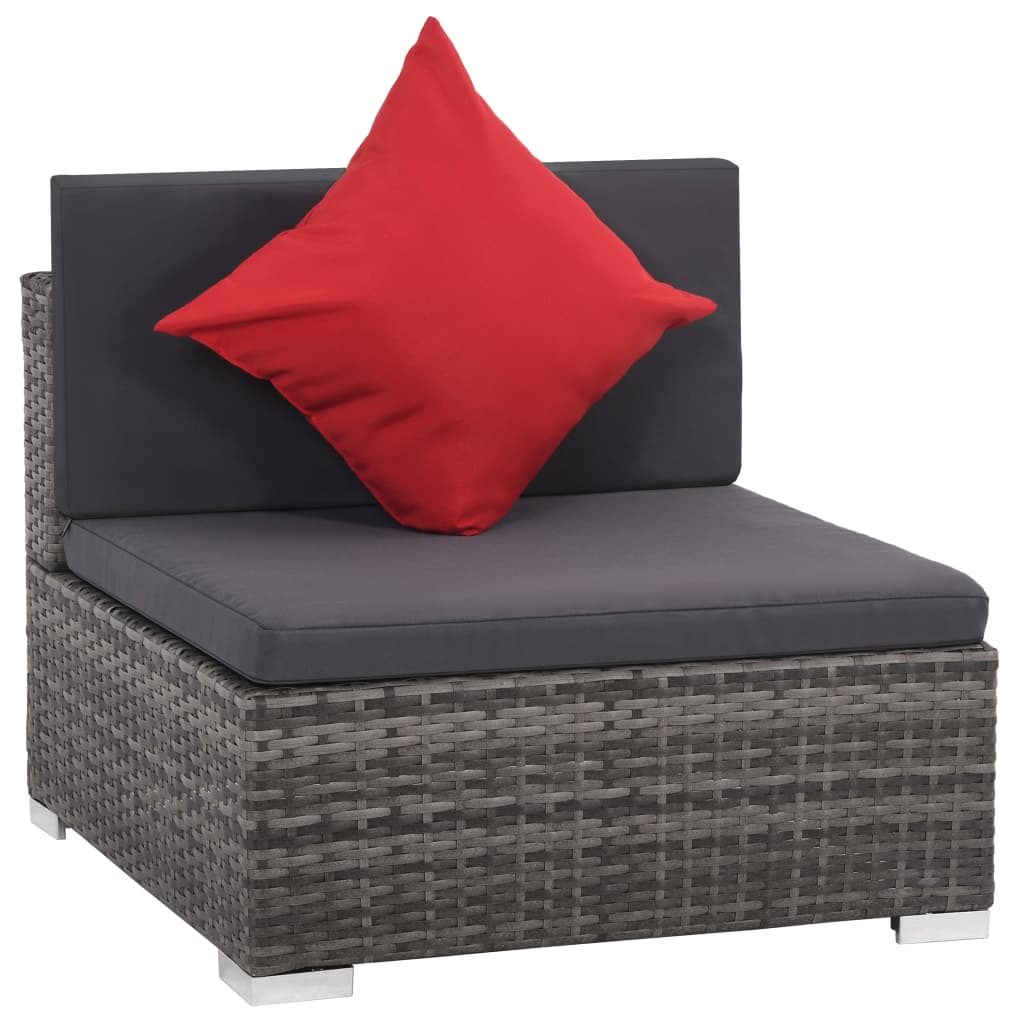 vidaXL 8-delige Loungeset met kussens poly rattan bruin