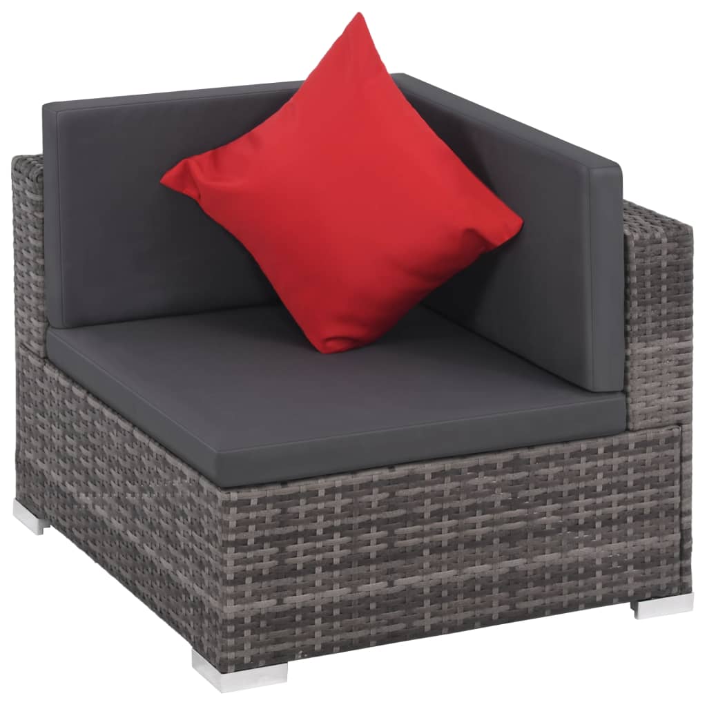 vidaXL 8-delige Loungeset met kussens poly rattan bruin