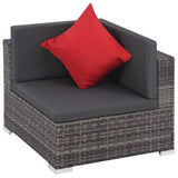 vidaXL 8-delige Loungeset met kussens poly rattan bruin