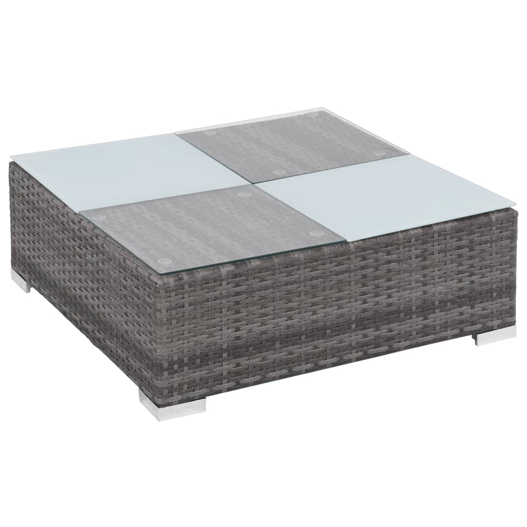 vidaXL 8-delige Loungeset met kussens poly rattan bruin