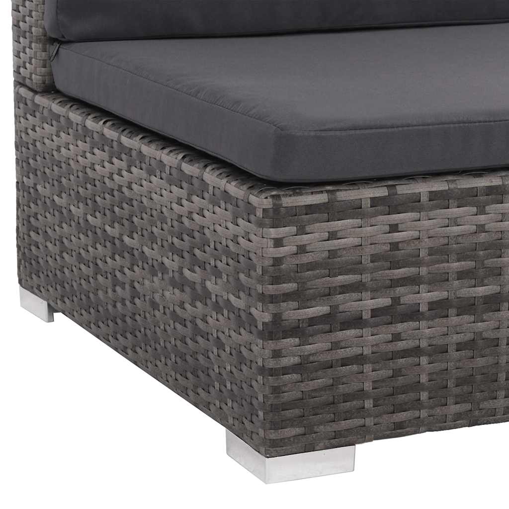 vidaXL 8-delige Loungeset met kussens poly rattan bruin