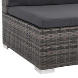 vidaXL 8-delige Loungeset met kussens poly rattan bruin