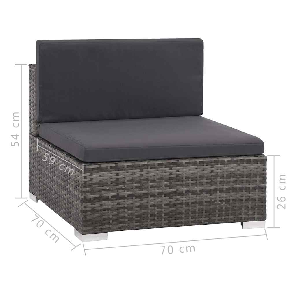 vidaXL 8-delige Loungeset met kussens poly rattan bruin