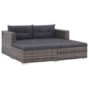 vidaXL 3-Piece Lounge Set with Cushions Poly Rattan Brown