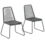 vidaXL Garden Chairs 4 pcs Poly Rattan Black
