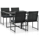 vidaXL 5-piece Garden Lounge Set with Cushions Poly Rattan Grey