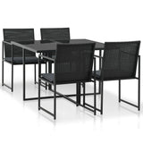 vidaXL 5-piece Garden Lounge Set with Cushions Poly Rattan Grey