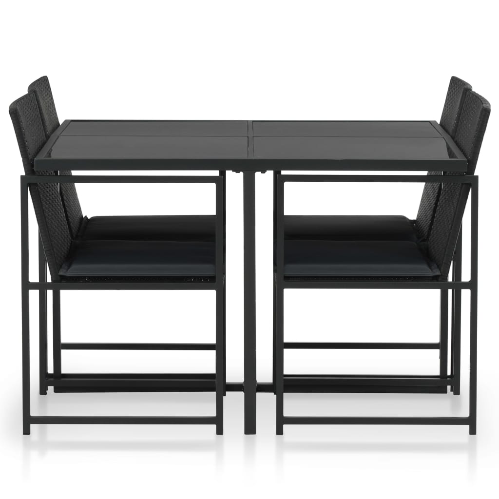 vidaXL 5-piece Garden Lounge Set with Cushions Poly Rattan Grey