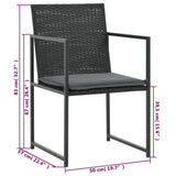 vidaXL 5-piece Garden Lounge Set with Cushions Poly Rattan Grey