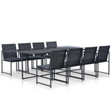 vidaXL 5-piece Garden Lounge Set with Cushions Poly Rattan Grey
