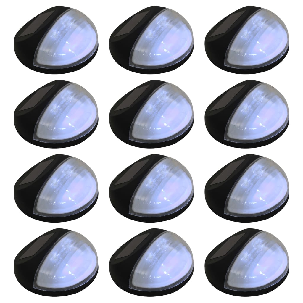 vidaXL Solar Wall Lights LED 24 pcs round black