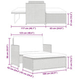 vidaXL Tuinbank poly rattan bruin